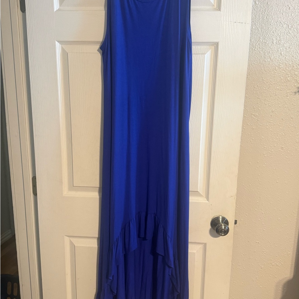 Elegant Blue Sleeveless Dress